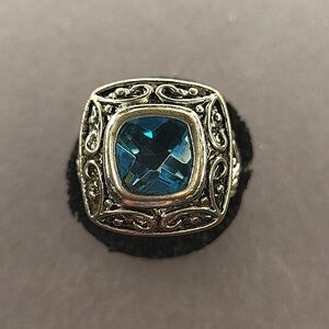 Silver and Blue Gemstone Ring